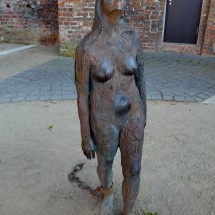 Woman in the old fort of Lübeck, which the Nazis used as a prison